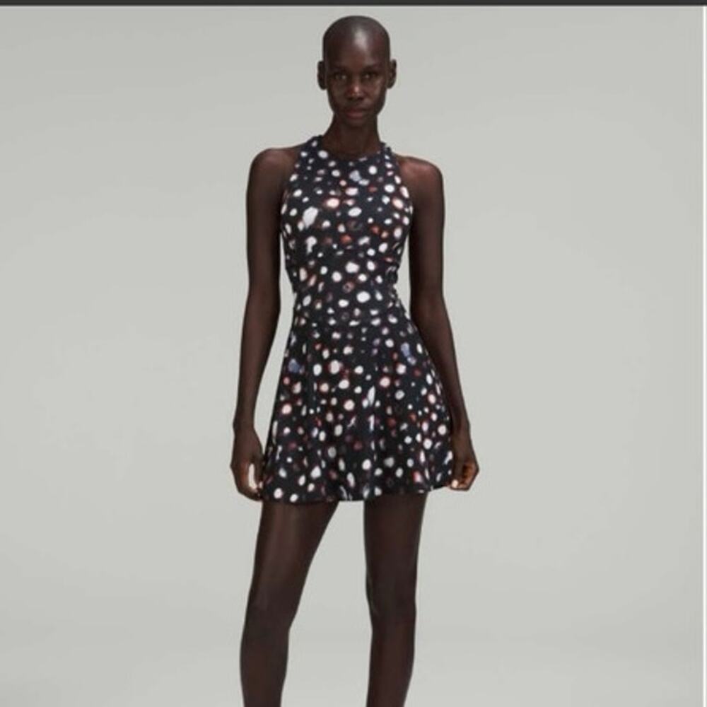 lululemon athletica Black Polka Dot Midi Dress